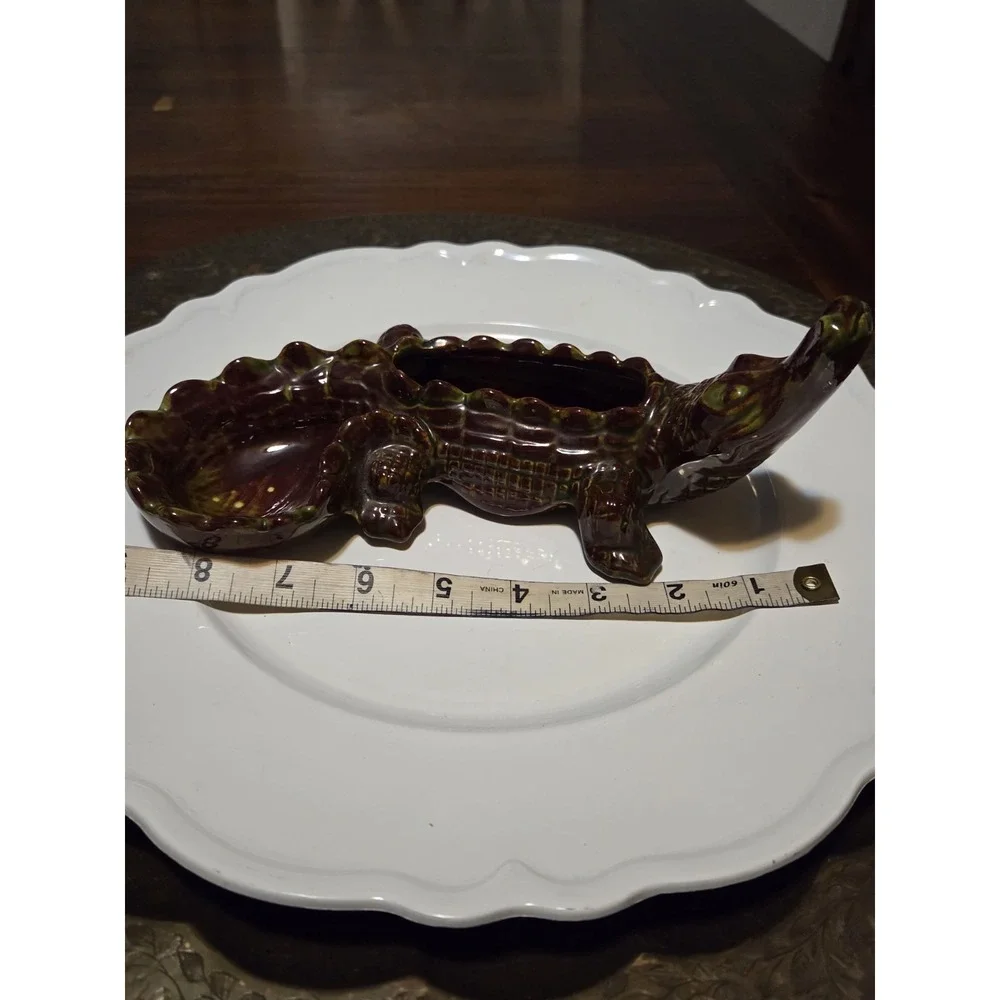 Mid Century Ken Ocorr ceramic alligator ashtray, Pipe Holder, or trinket dish